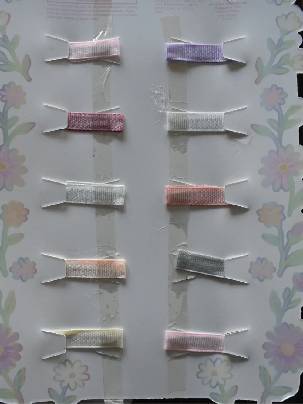 Girls' Pastel Flower & Bow Hair Clip Set — Pink, Lavender, White, Peach, Mint